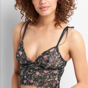 Gap Floral Longline Triangle Bralette NWT